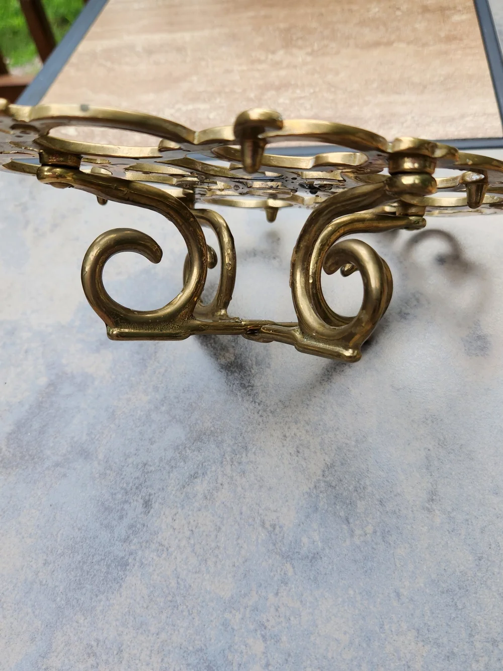 Solid Brass Warming Trivet In Apple Design